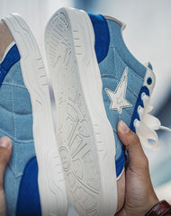 American Ocean Denim Star Thick-Sole Unisex Casual Shoes