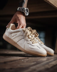 German Army Retro Cracked Moral White Versatile Men's Casual Shoes