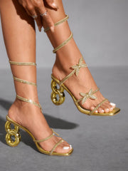 Wrap Butterfly High Heel Sandals