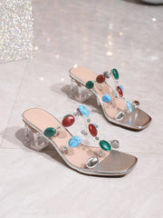 Gemstone High Heels Transparent Crystal Heels