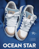 American Ocean Denim Star Thick-Sole Unisex Casual Shoes