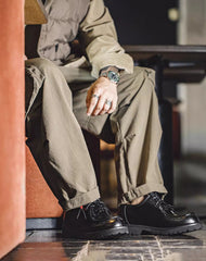 Retro Casual Workwear Postman Maillard Leather Men's Dress Shoes