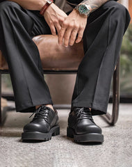 Square-toe Derby Matte Casual Leather Versatile Men's Dress Shoes