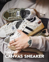 American Retro Destroyed Edge Breathable Thick-Soled Men's Canvas Shoes