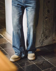 Mickey Derby Round Toe Work Leather Anti-Velvet Men's Dress Shoes