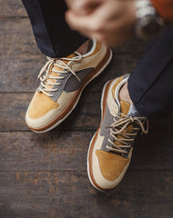 Button Eye Retro Thick-Soled Sports Versatile Men's Casual Shoes