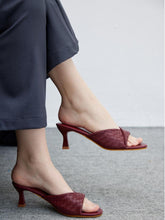 Open-Toe Bow High Heels