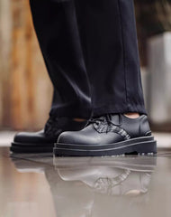 Derby Retro Casual Work Matte Versatile Leather Men's Dress Shoes