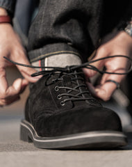 Retro Outdoor Suede Stitching Large Men's Dress Shoes