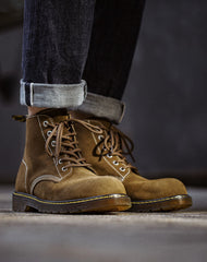 Retro British Casual Motorcycle Martin Leather Men's Boot