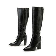 Chunky Heeled Thigh-high Boots