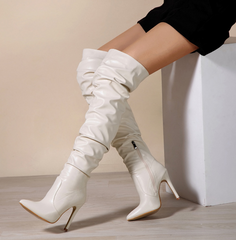 Elastic Over-The-Knee High Boots Heels