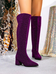 Rhinestone Stiletto Boots