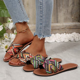 Casual Print Flat Slide Sandals