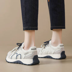 Breathable Retro Ice Silk Forrest Gump White Men's Sneakers