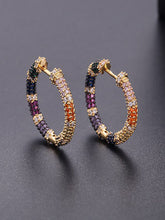 Rainbow Zircon Hoop Earrings