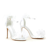 Bow Ankle Strap Heeled Sandals