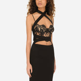 Strappy Lace Midi Bodycon Dress
