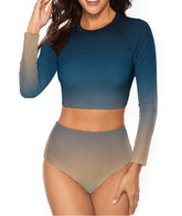 Gradient Navy 2 Piece Sun Protection Bikini Swimwear