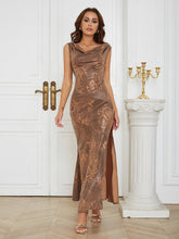 V Neck Sleeveless Maxi Tie Bodycon Dress