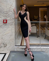 Strappy Side Mesh Tulle Bandage Dress