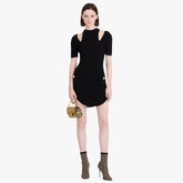 Round Neck Metal Studded Mini Bandage Dress