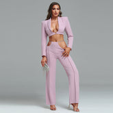 Long Sleeve Drill Chain Exposed Waist Set