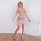 Strappy Sleeveless Sequins Mini Bodycon Dress