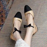 Amy Cap Toe Bowknot Sling back Flats