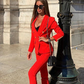Perlina Red 2 Piece Bodycon Set