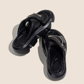 Checkerboark Zipper Sandals