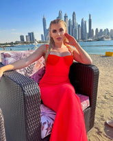 Strappy Sleeveless Metal Studded Maxi Bandage Dress