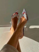 Rhinestone Butterfly Clear Heels