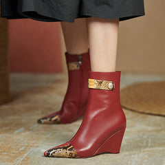 Felix Pointed Toe Burgundy Ankle Boots