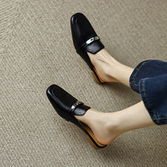 Erin Black Loafer Mules