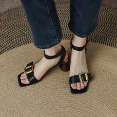 Delia Handmade Buckle Ankle Strap Sandals