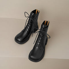 Fara Leather Black Ankle Boots