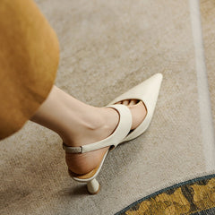 Fayth White Slingback Heels