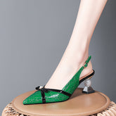 Dayleen Print Leather Novelty Heel Slingback Pumps