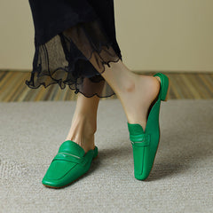 Esme Green Penny Loafer Mules