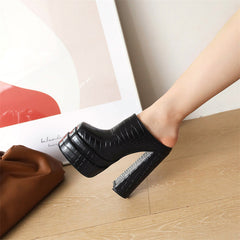 Ginny Black Platform Mules