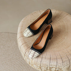 Faye Embellished Square Toe Heels Black