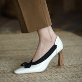 Giana white bow heels