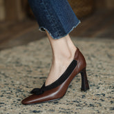 Giana Brown Leather Heels
