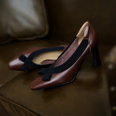 Giana Brown Leather Heels
