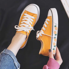 Pineapple Canvas Wild Students Casual Women's Shoes