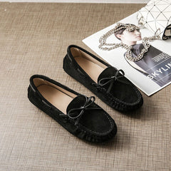 Genuine Leather Comfy Scoop Frosted Flat Women's Loafer