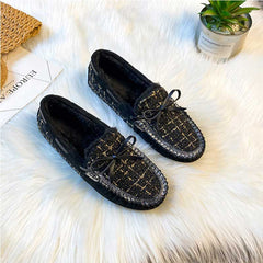 Trendy Winter Leather Non-Slip Women's Flat Loafer