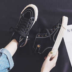 All-Match High-Top Cotton Canvas Winter Women's Boots