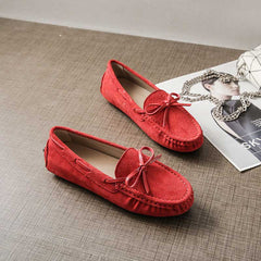 Genuine Leather Comfy Scoop Frosted Flat Women's Loafer